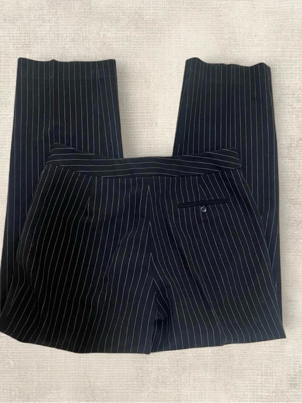 Vintage Classic Low Rise Black Pinstripe Trousers Y2K
